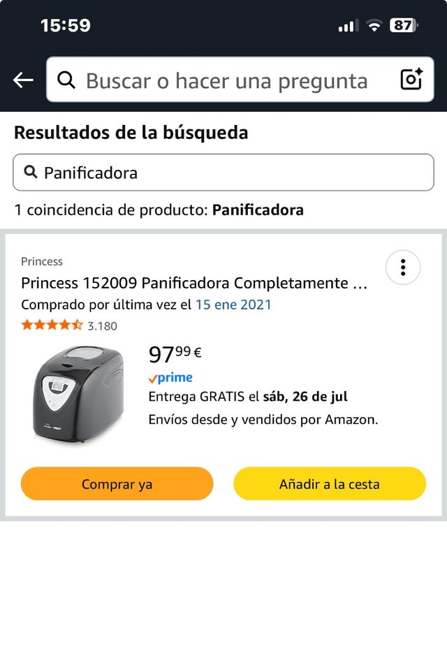 Panificadora Princess 1.5kg-2kg
