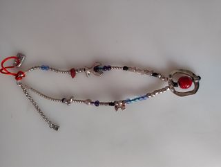 Collar plata y rojo