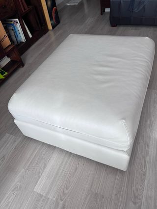 Puf beige polipiel - Reposapiés