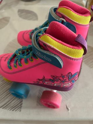 Patines infantiles rosa fucsia Vision, talla 32