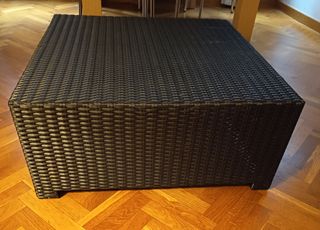 Mesa centro marrón oscuro mimbre plástico 