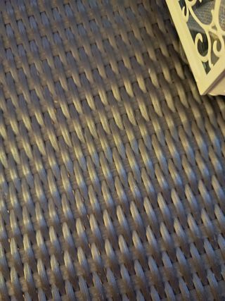 Mesa centro marrón oscuro mimbre plástico 