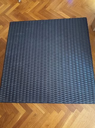Mesa centro marrón oscuro mimbre plástico 