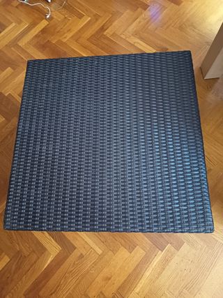 Mesa centro marrón oscuro mimbre plástico 