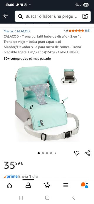 Trona portátil bebé CALACOD 2 en 1