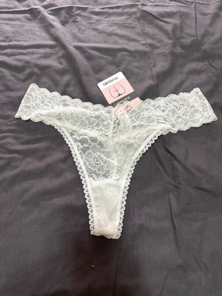 Tanga encaje blanco - Talla S
