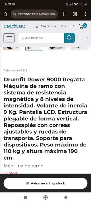 Remo Cecotec Rower - Fitness.