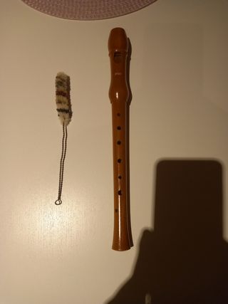 Flauta madera impecable + limpiador