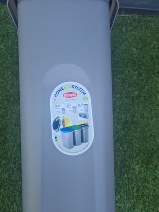 Cubo basura Stefonplast azul y gris