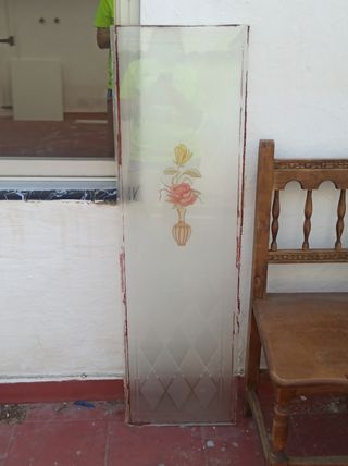 Cristal puerta vintage con flores