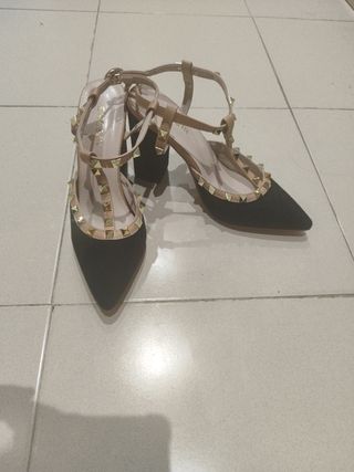 Zapatos SHEIN tacón, dorados, 37