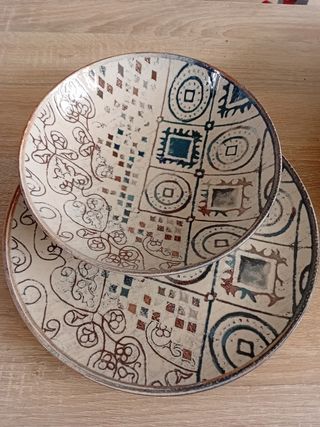 Vajilla vintage cerámica pintada a mano