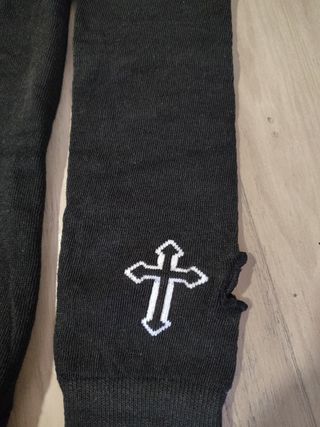 Guantes sin dedos negros cruz 