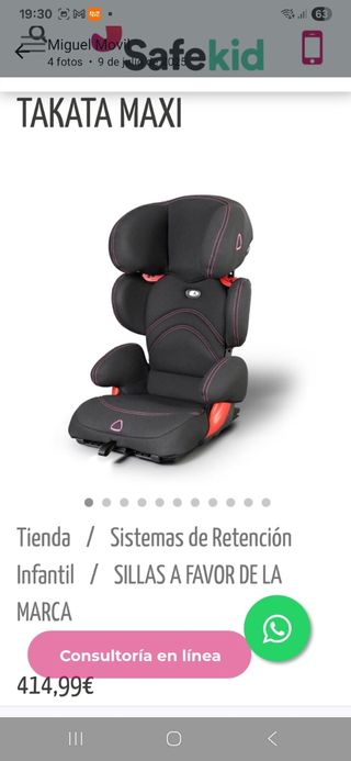 Silla seguridad coche Grupo 2/3, chollo