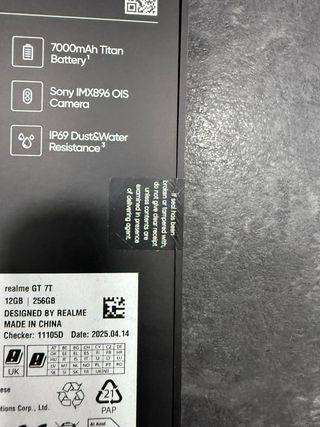 realme GT 7T 256GB - Negro