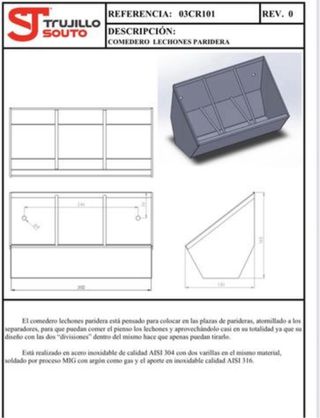 Comederos Lechone en acero inoxidable