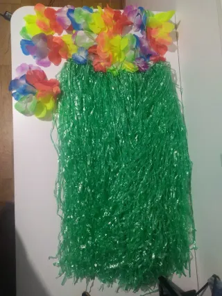 Disfraz hawaiana - Falda y flores
