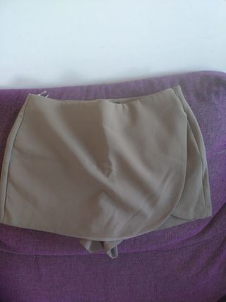 Falda vaquera beige