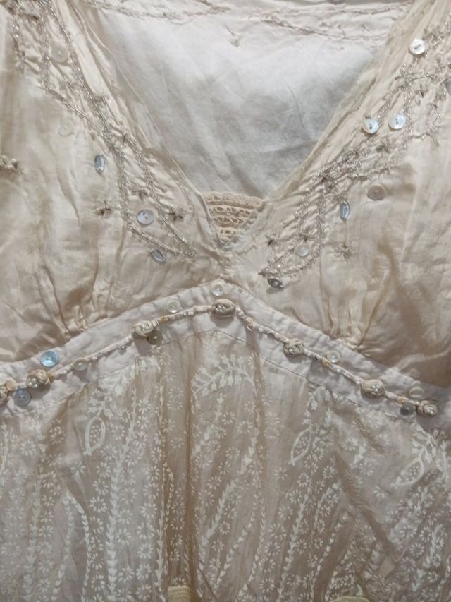 Blusa seda boho - beige