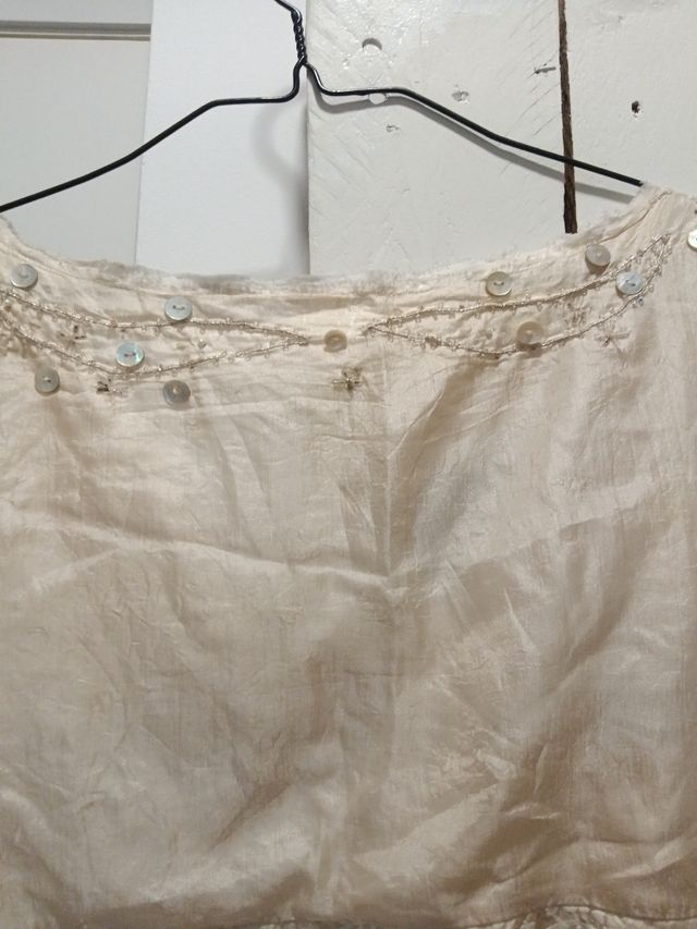 Blusa seda boho - beige