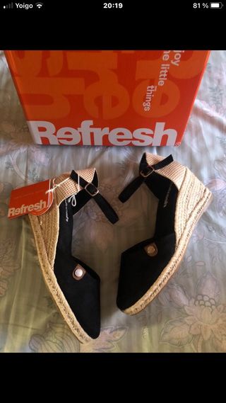 Alpargatas Refresh - Cuñas negras TALLAS 36 40