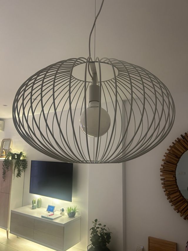 Lámpara colgante blanca metal