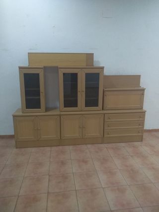 Mueble salón madera modulos