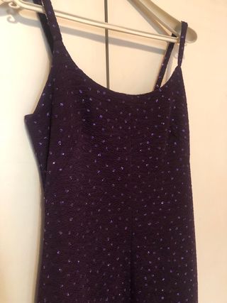 Vestido largo purpura brillante