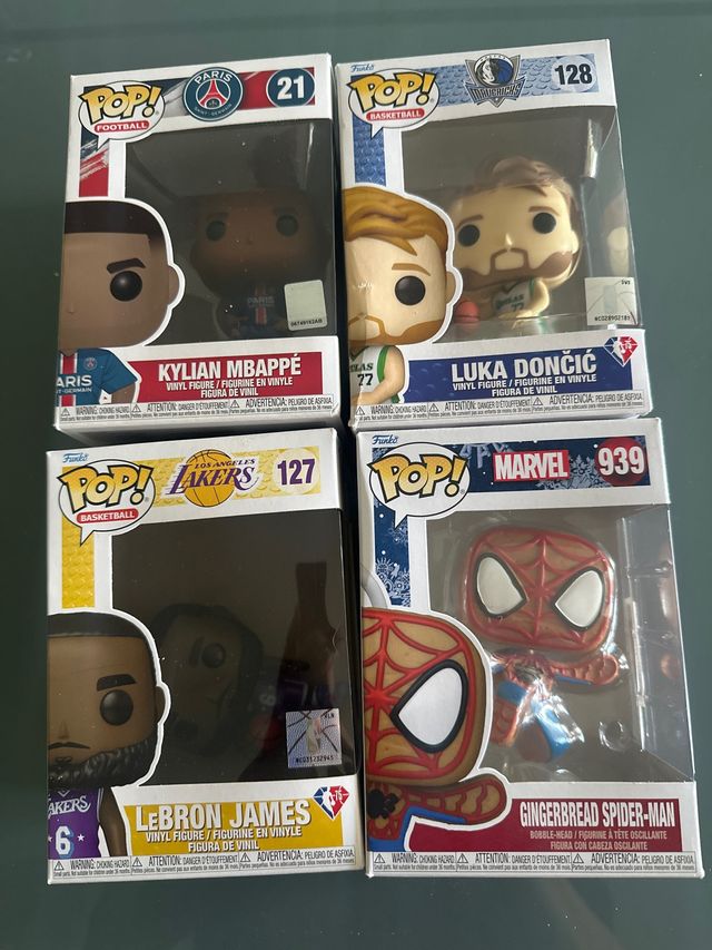 Funko Pop! Luka Doncic, Mbappe, LeBron, Spiderman