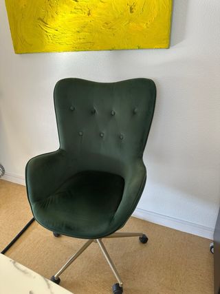 Butaca terciopelo verde oficina