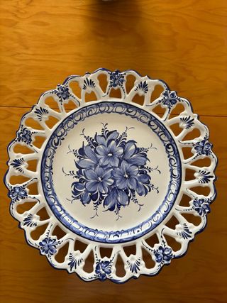 Plato porcelana azul y blanco