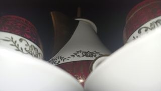 Juego café porcelana dorado-blanco Vintage 