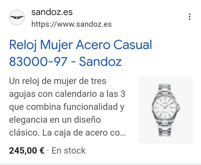 Reloj mujer Sandoz nuevo