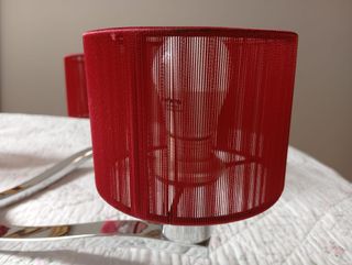 Lampara metalica 5 tulipas rojas