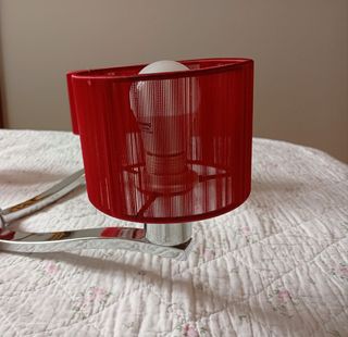 Lampara metalica 5 tulipas rojas