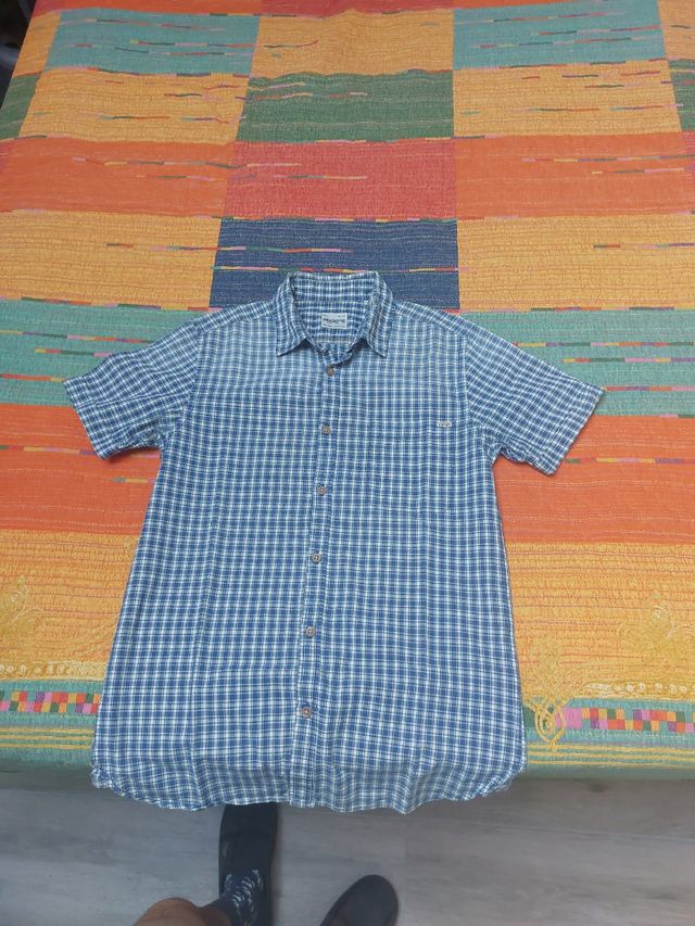 Camisa cuadros vintage azul - Talla S