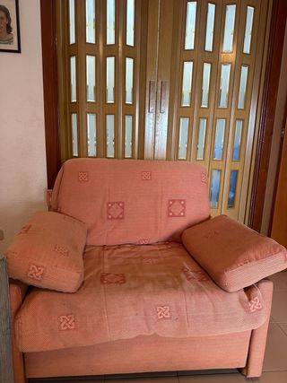 Sofá cama rosa -  individual