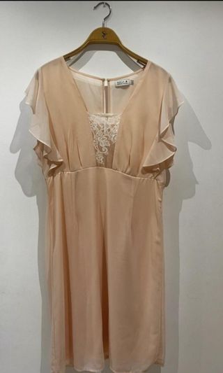 Vestido invitada rosa fiesta talla L.
