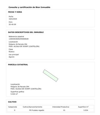 Terreno Rústico de Regadío