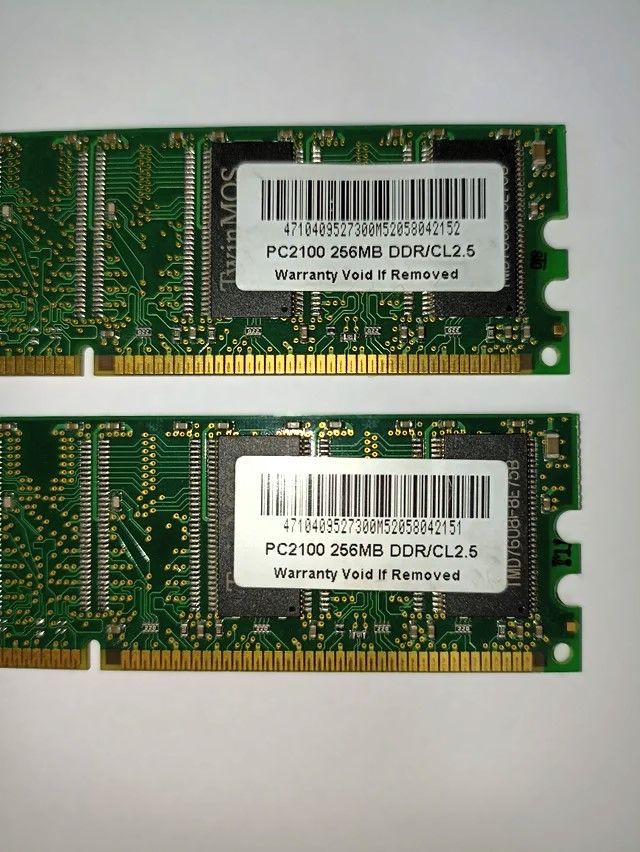 RAM DDR PC2100 256MB - TwinMOS y Crucial