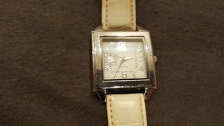 Reloj blanco mujer - correa piel