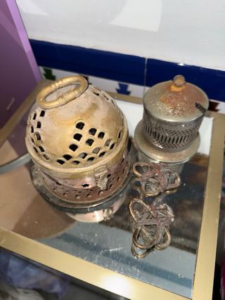 Brasero antiguo cobre y latón