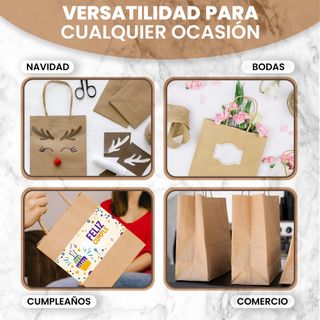 150 Bolsas Papel Kraft - 18x8x24cm