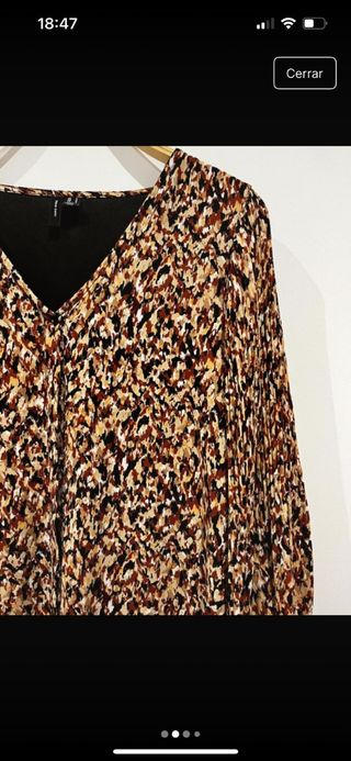 Vestido marrón estampado