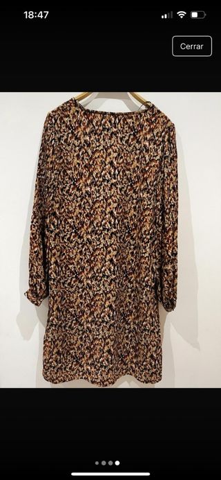 Vestido marrón estampado
