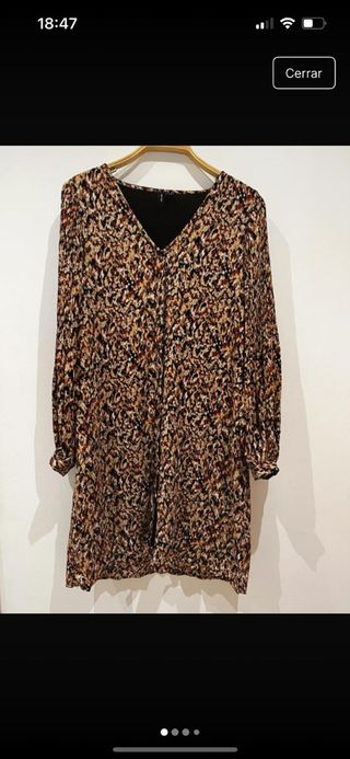 Vestido marrón estampado