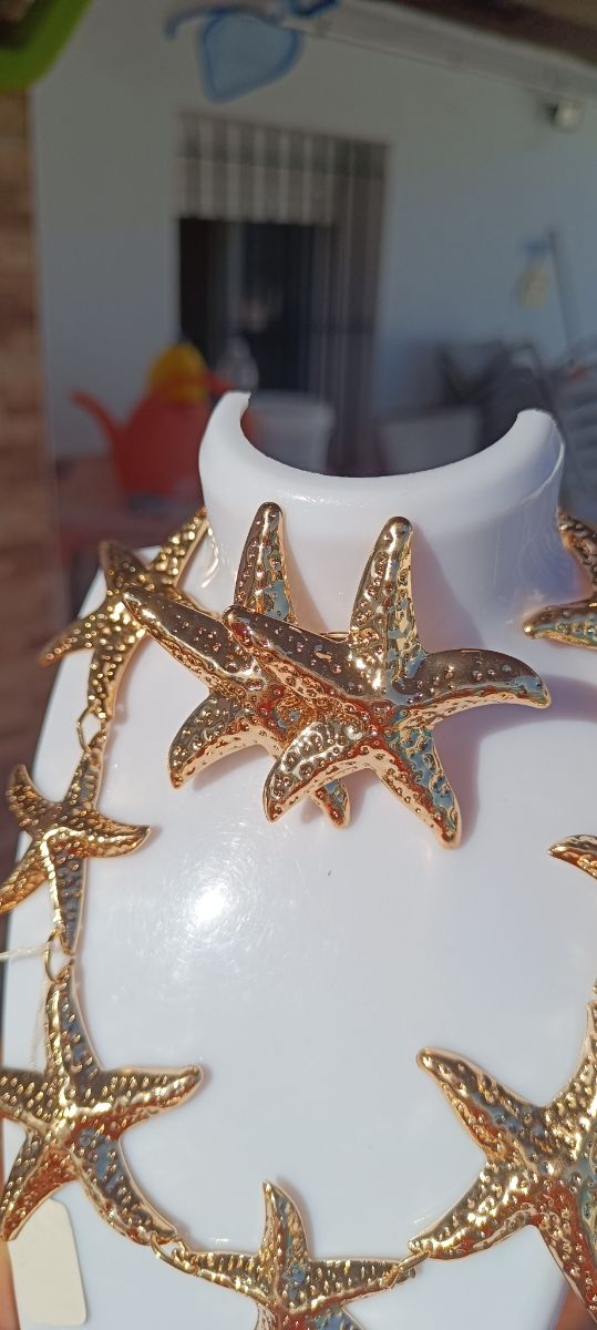 Collar y pendientes Estrella de mar dorados