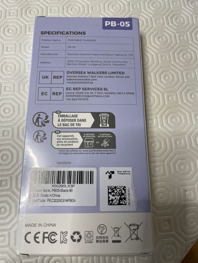 Power Bank PB-05: Ricarica portatile