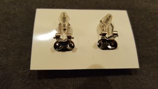 Pendientes búho plateado