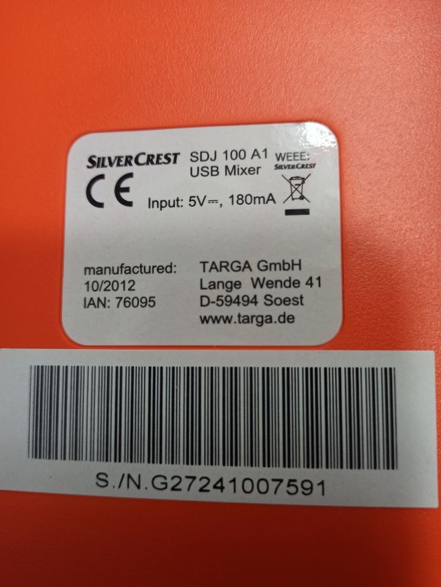 Mesa mezclas DJ USB Silvercrest